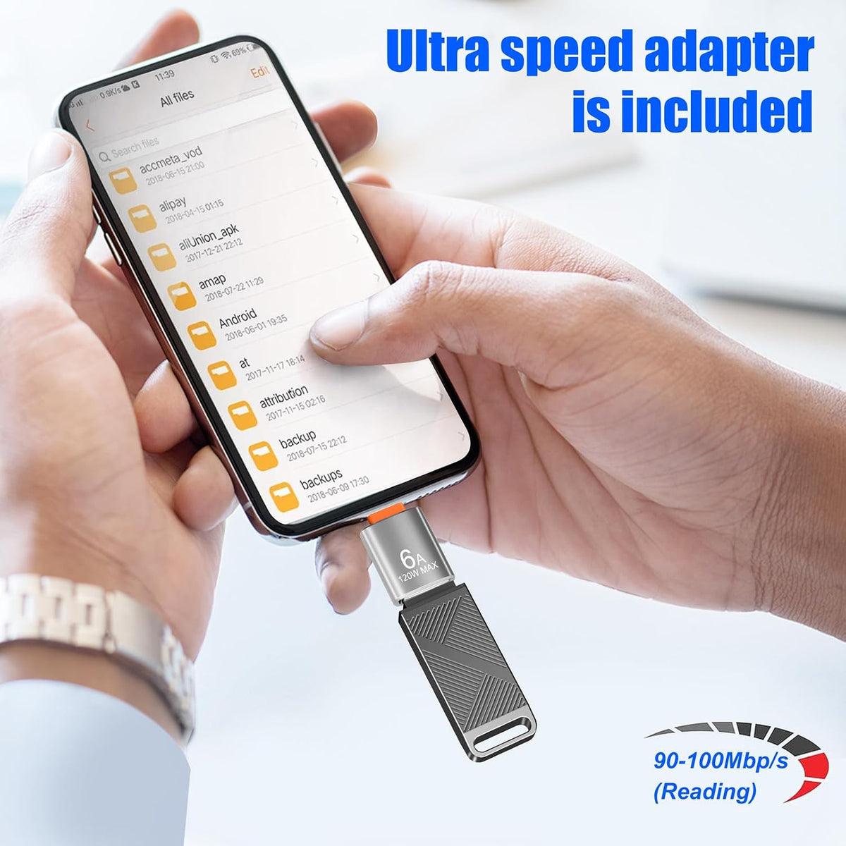 EASTBULL 32GB FAT32 3.0 32 3.0 USB Flash Drive with a USB C Adapter and Keychain, Fast-Speed Thumb Drive Metal Pen