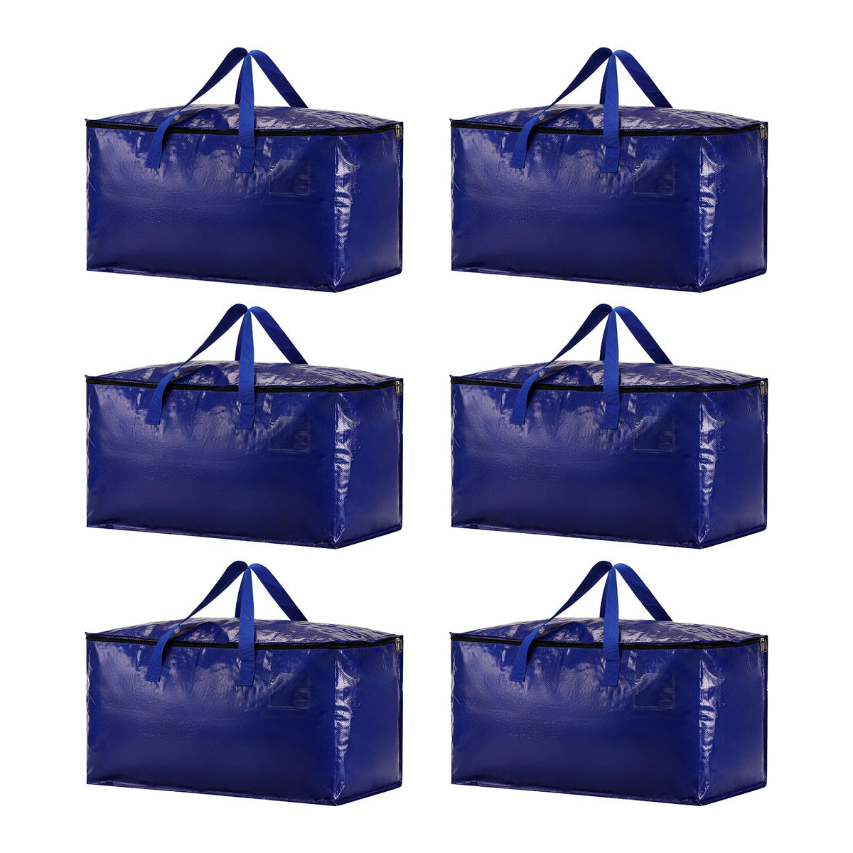 Moving Bags Heavy Duty,Packing Bags For Moving,Water Resistant, Foldable,Zip Backpack,Reusable Storage,For Clothes Storage,Travelling,College Essentials Moving Supplies.(PE,6pcs) (blue)