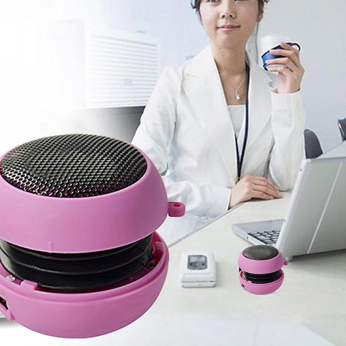 YOXIER Mini Portable Hamburger Speaker in Black Ideal for On-the-Go