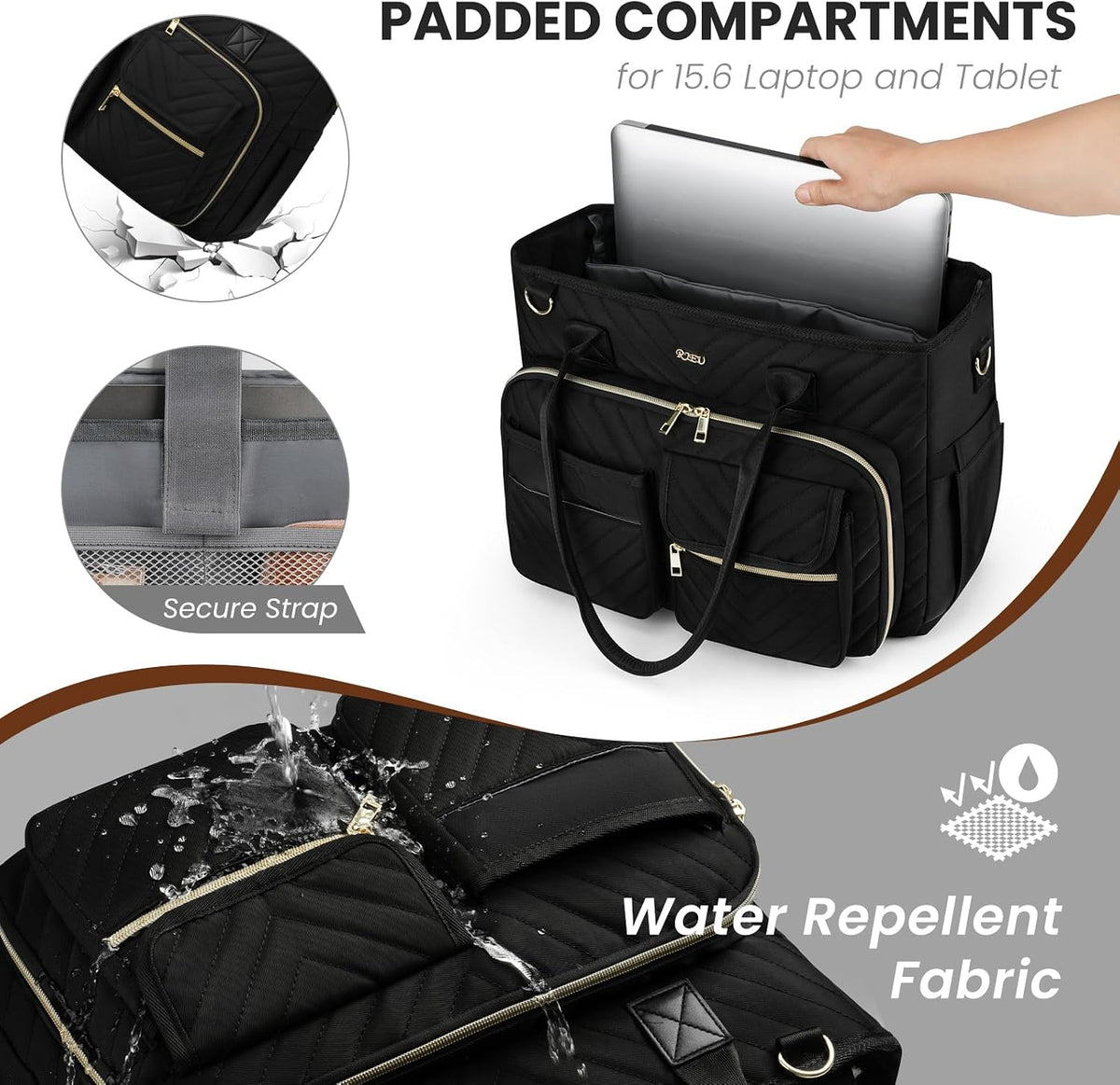Stylish Teacher Tote Bag for Women - Spacious Work Bag with Laptop Compartment and Shoulder Strap