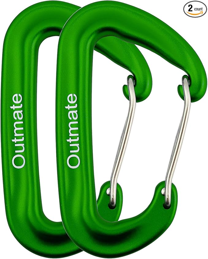 12kN 3.2"x2" Heavy-Duty Carabiner Clips - Durable, Lightweight Aluminum Alloy Carabiners for Hiking, Camping, Keychains, Dog Leashes, Hammocks & More