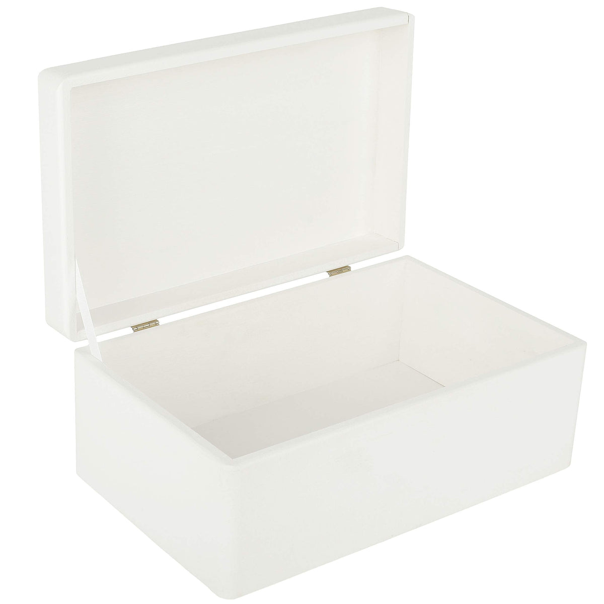 Creative Deco Large White Wooden Box Storage with Hinged Lid | 11.8x7.87x5.51in (+-0.5) | Keepsake Gift Box for Tool Dog Toy Kitchen Storage | ROUGH UNSANDED Wood Chest Trunk