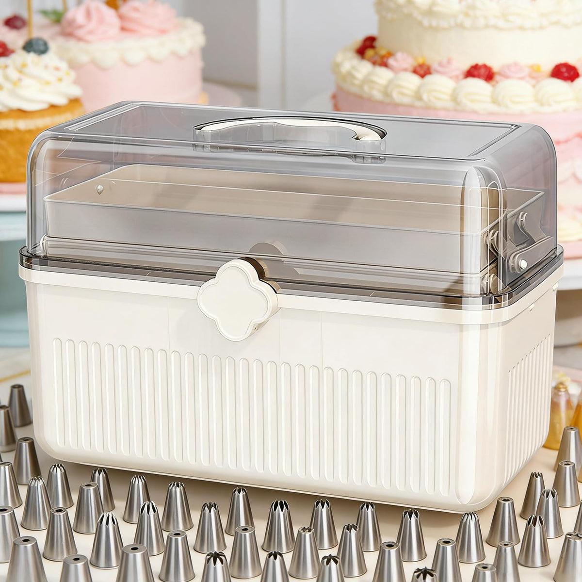 309 PCS Cake Decorating Kit with Storage Case, 73 Stainless Steel Piping Gun & Tips, Baking Frosting Decorating Tools for Beginners (Green)