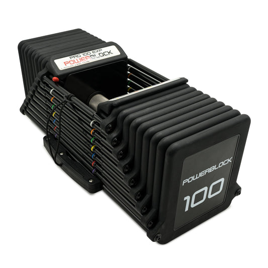 PowerBlock Pro 100 Adjustable Dumbbell, Sold As A Single Unit 5-100 lb Dumbbell – Durable Steel Build, Innovative Workout Equipment, Strength Training