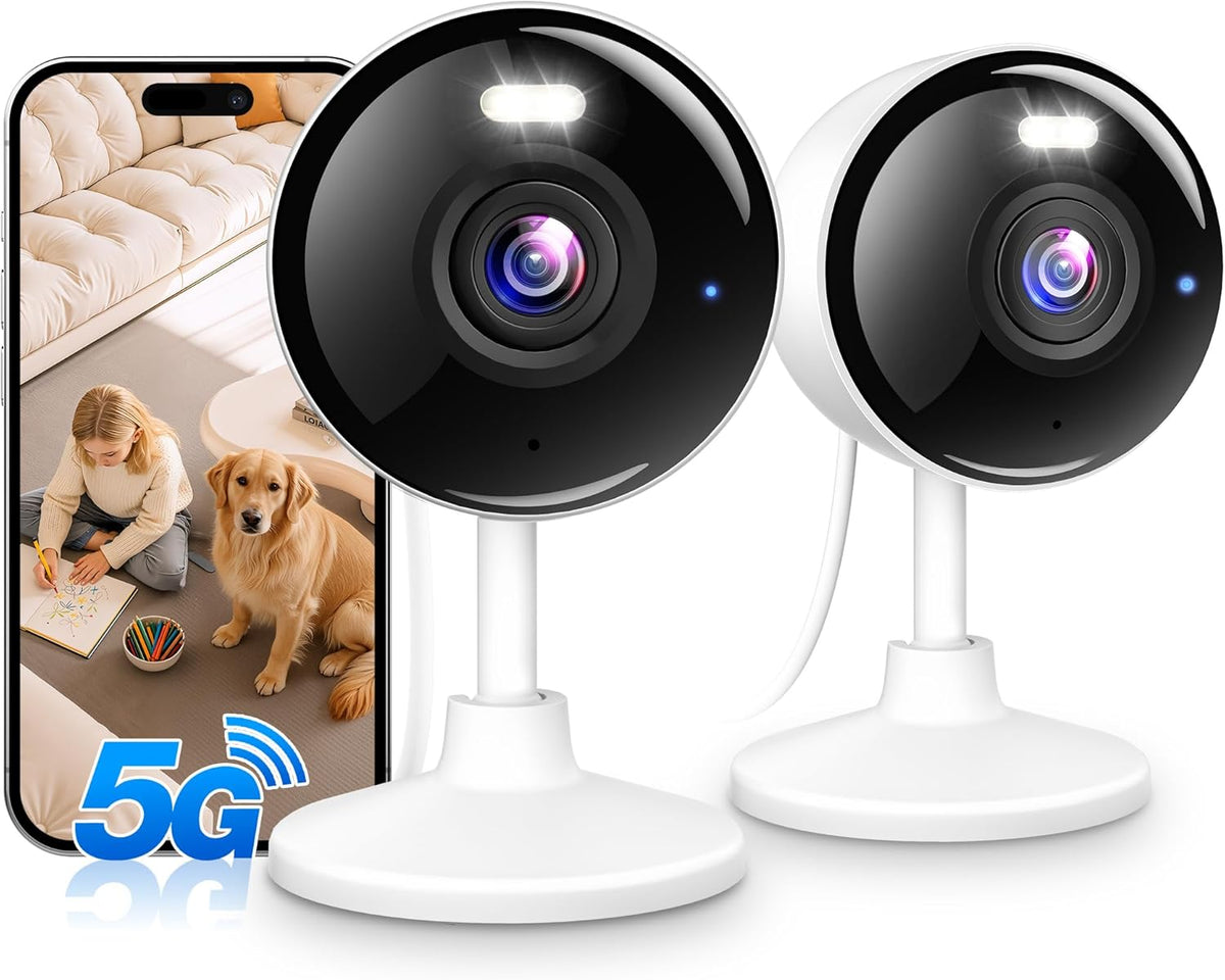 Techage 2K 5G 2.4G 2-Way 24/7 IP65, K07-2P Cameras for Home Security, & WiFi Security Camera Indoor Outdoor for Baby