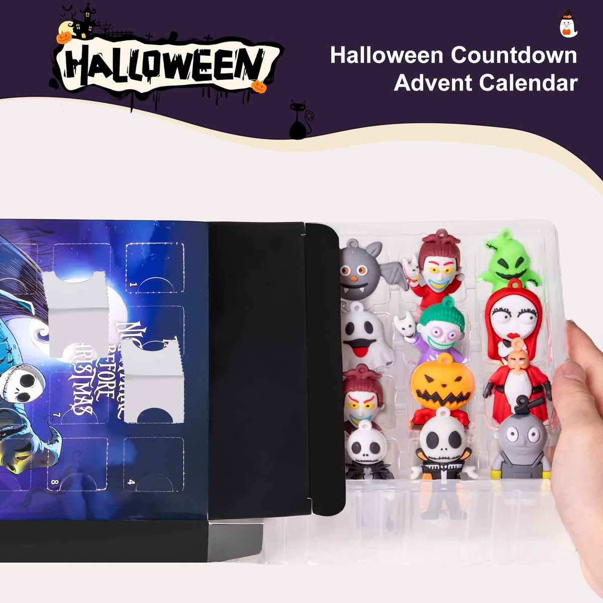 Nightmare Advent Calendar,Advent Calendar 2026,with 24 Collectible for Kids Adult Boys Girls,Halloween Countdown Calendar Boo Basket Stuffers Trick or Treat