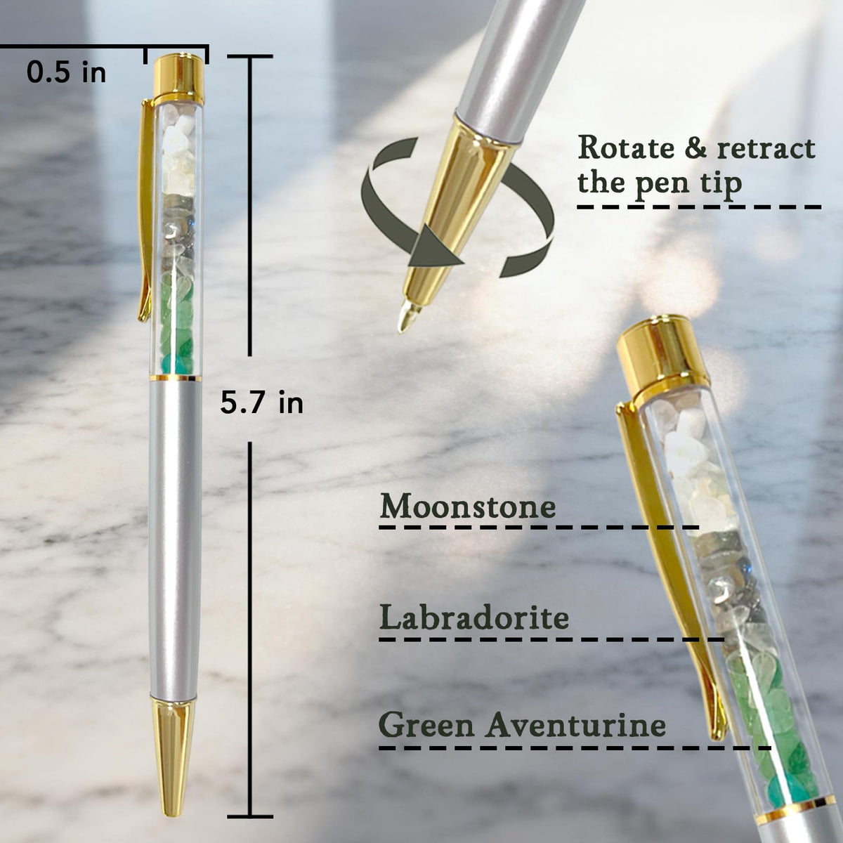 Hesuuho Crystal Pens for Women, New Beginning Inspirational Gifts for Nurses, Teachers, Coworkers & Farewells, Leaving, New Job - with Gift Box & Card, Perfect Mothers Day Gifts