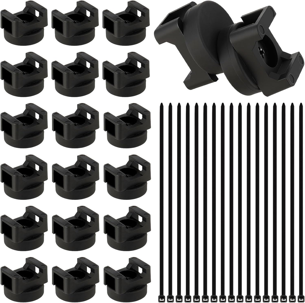20 20mm 100 Magnetic Cable Clips Zip Tie Mount Base, Include Pcs Magnetic Wire Cable Holders with Pcs Heavy Duty Zip