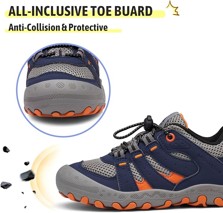 Mishansha Kids Hiking Boots Toddler Girls Boys Hiking Shoes Water-Resistant Anti-Collision Non-Slip Athletic Outdoor Trekking Boots