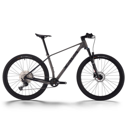 SAVADECK Carbon Fiber Mountain Bike with Shimano Deore M6100 12-Speed, MTB Bicycle with Hydraulic Disc Brakes(Grey, 27.5 * 17)