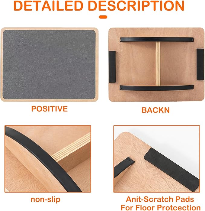 Balance Board Professional Wobble Board for Adults Anti-Slip 350LBS Balance Boards for Physical Therapy Standing Desk Core Strength Wooden Balance Board Rocker Board