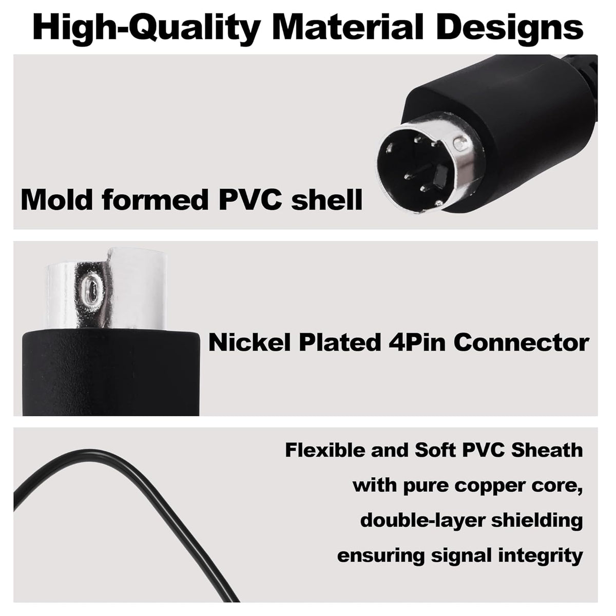 YARCHONN 4 4 -30cm S-Video Cable Mini Din Pin SVideo Y Splitter Extension Cable Pin Mini Din SVHS Y Splitter Lead Cord