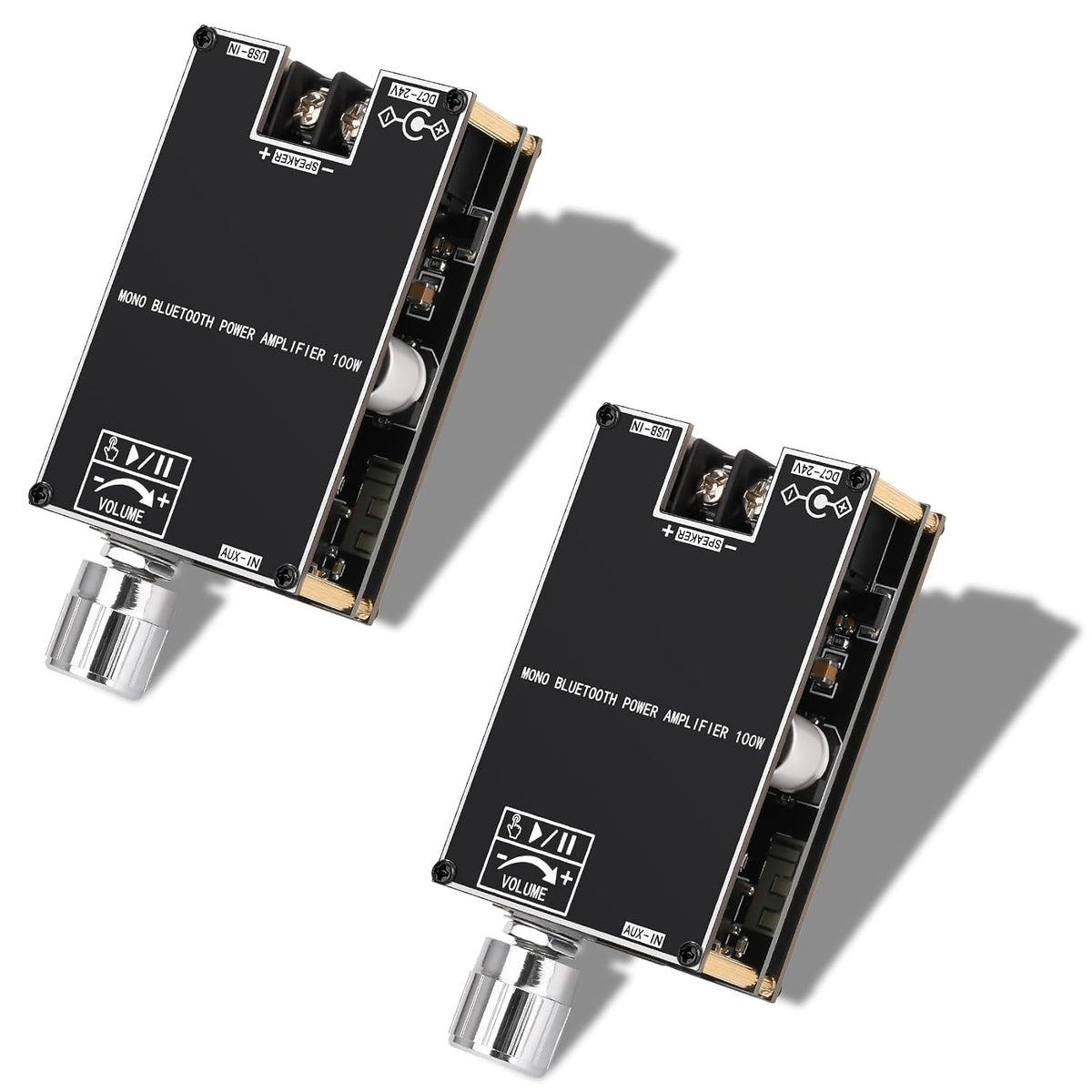 2PCS ZK-1001B Board,100W 7-24V, Daakro Bluetooth Amplifier Mono Channel Amp Board with TWS Pairing Function,DC