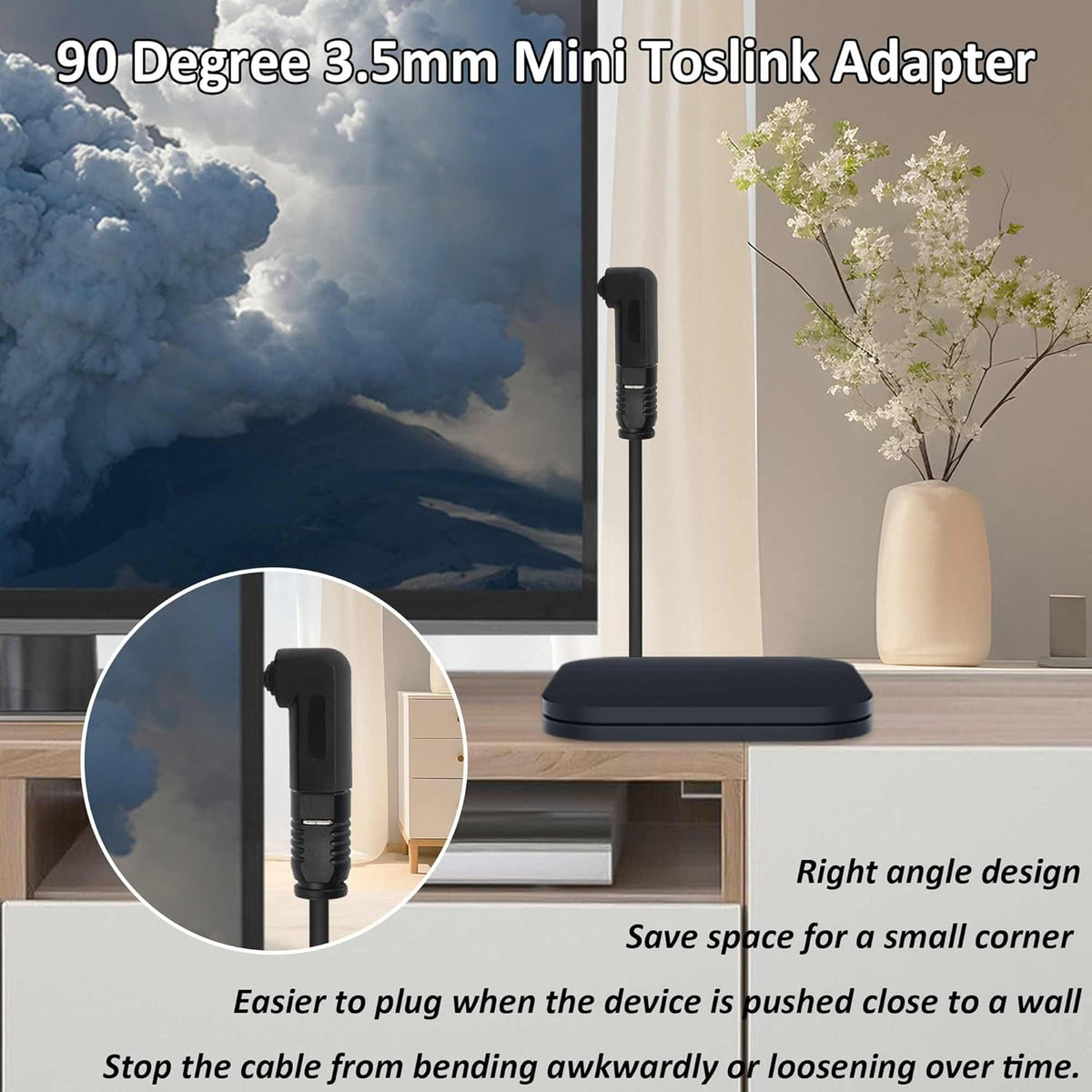 YARCHONN 90 3.5mm 4pcs Mini Toslink Adapter Digital Fiber Optical Audio Female to Degree Jack Mini Toslink Right Angle