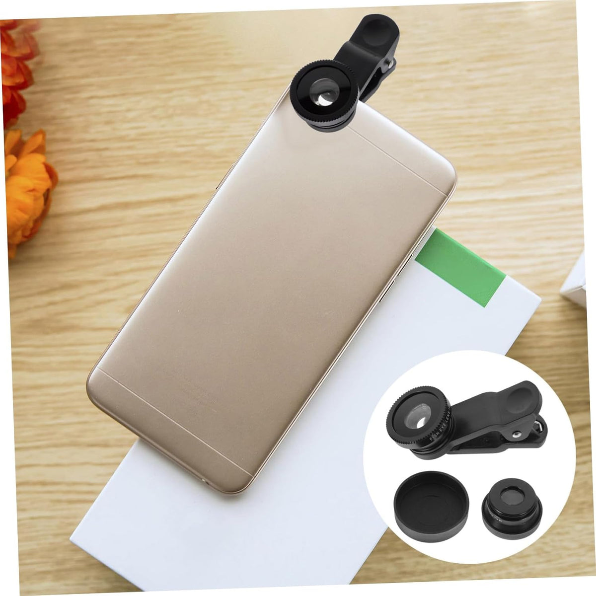 Angoily 1set Phone Camera Lens Kit Macro Wide Angle Fisheye Lenses and Attachments for Smartphones Lightweight Portable