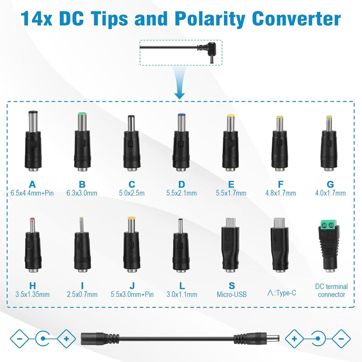 LQYLXR 3V~12V 12A 144W Adapter,3V 4V 5V 6V 7V 8V 9V 10V 11V 12V, 14 Universal Power Supply Adjustable Variable