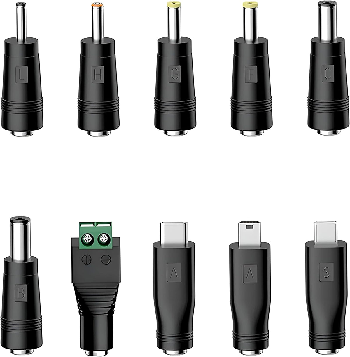 waremew 5V 5.5x2.1mm,with 10 2.5x0.7, 3.0x1.1, 3.5x1.35...) Universal Charger Power Cable, USB to DC Connectors