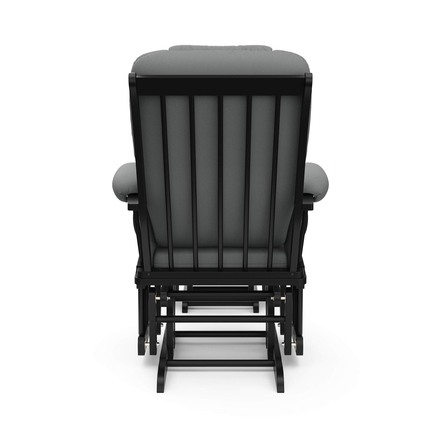 Storkcraft Tuscany Glider with Ottoman (Black/Gray) — GREENGUARD Gold Certified, Bonus Lumbar Cushion Included, Solid Wood Base, Smooth Motion, Award-Winning Nursery Rocking Chair, Glider and Ottoman