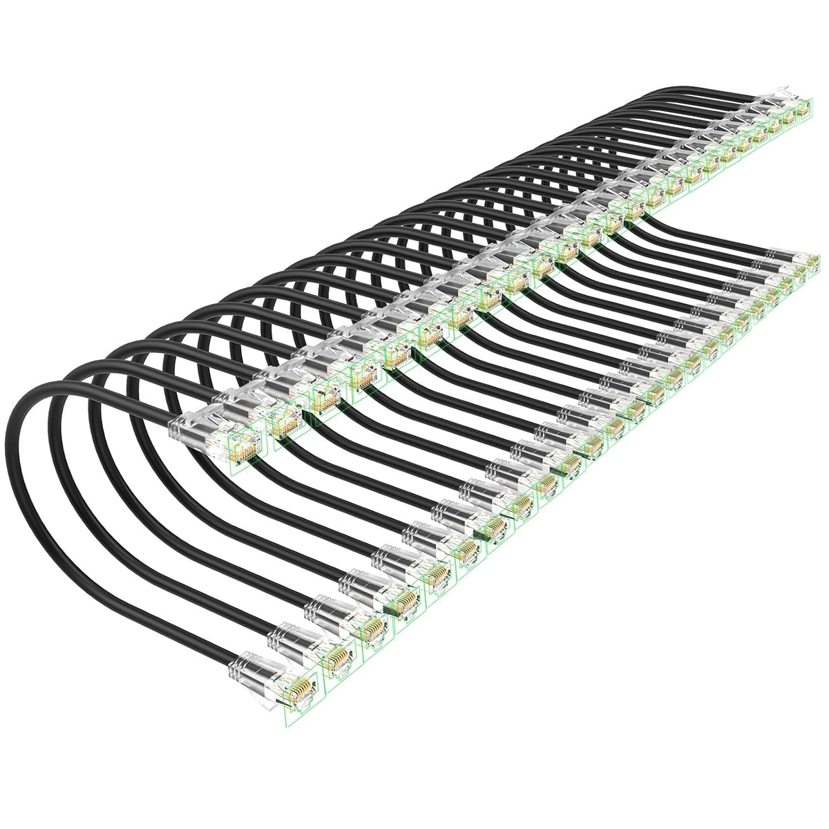 Xcftaud 6 1 (24Pack), Cat6a 10Gbps 550Mhz, Cat6, Cat6a Setup, Cat Patch Cables feet Slim Ethernet Patch Cable UTP Pure
