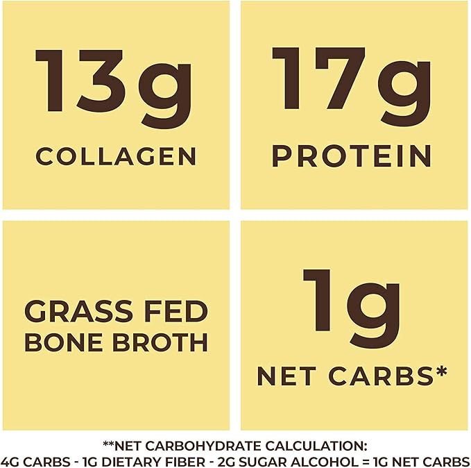 16oz Vanilla Bone Broth Protein Powder From Grass Fed Beef - Non-GMO Ingredients, Gut-Friendly, Low Carb Dairy Free Protein Powder - Natural Collagen Source For Joint Support - Keto Friendly