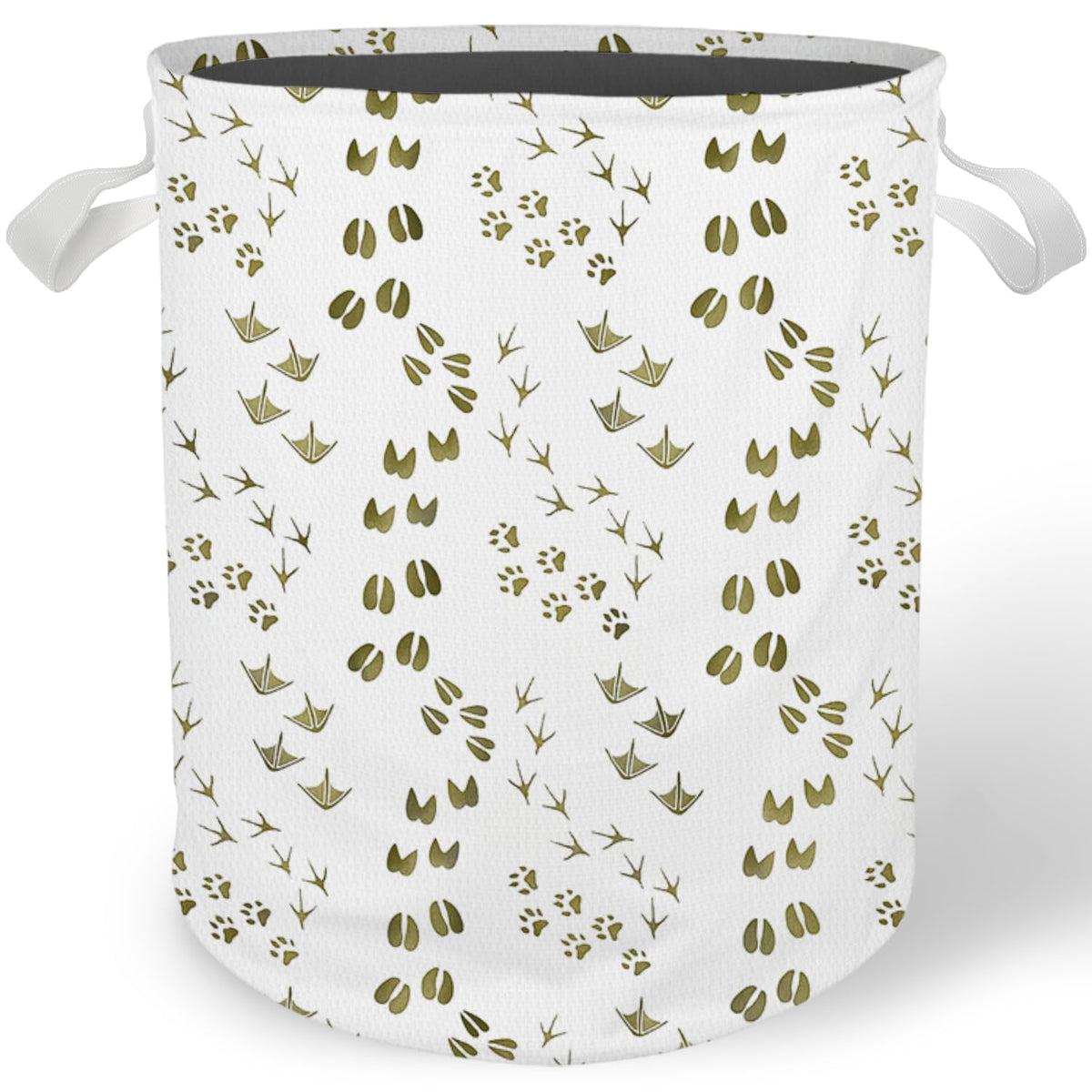 Cilrii Animal Footprints Nursery Laundry Basket, Forest Animal Track Laundry Basket Hamper Waterproof Collapsible Clothes Toys Storage Bin for Bedroom Bathroom Kids Room, Toybox for Boys Girls