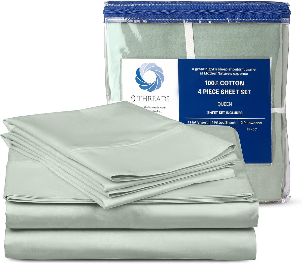 9Threads 600 Thread Count 100% Cotton Sateen Bed Sheets Deep Pocket, Cotton Bedsheets Crisp Cool and Strong Bed Linen (Queen, Lilac)