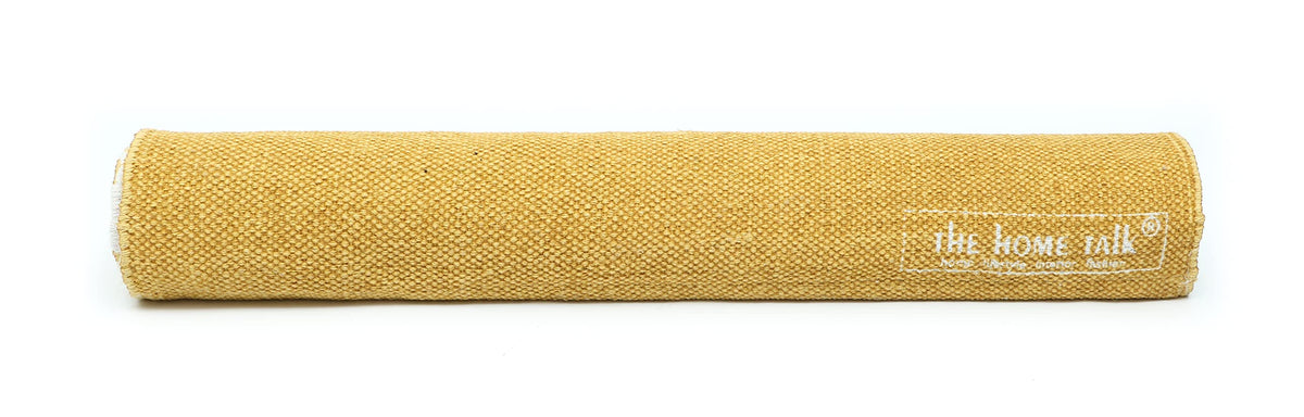 The Home Talk Yoga Mat, 100% Organic Foldable Thick Mat for Travel, Yoga Mat for Exercise with Carry Strap, Skid Free Yoga Block for Pilates, Training Mats Cotton Weave, 24"x72" - Yellow
