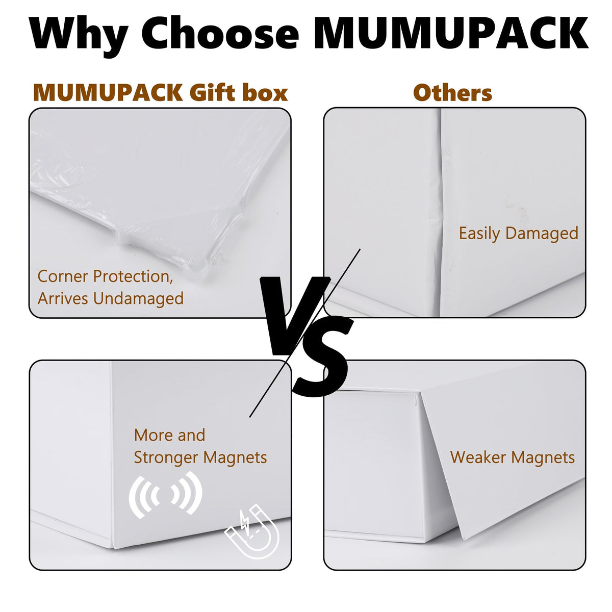 MUMUPACK 15 Pack Magnetic Gift Box With Lid 9.5x6x3,Black Gift Boxes Bulk,Luxury Bridesmaid Proposal Box,Small Magnetic Closure Box Boxes For Presents,Wedding,Business