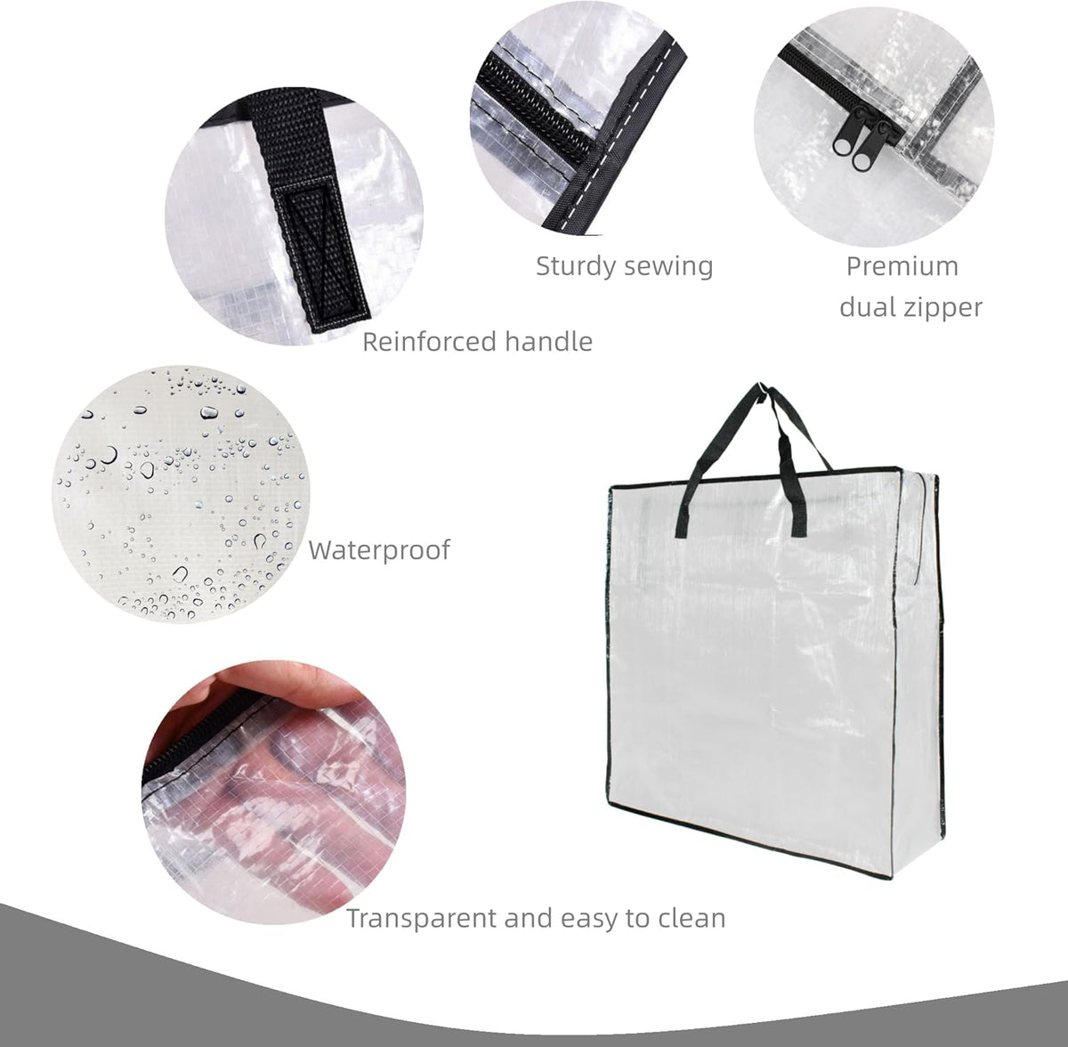 Skiennix Clear Storage Bags - 9 Pack Zippered Organizers for Blankets, Clothes & Bedding | Ideal for Moving & Underbed Storage