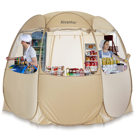 Alvantor® Pop Up Canopy Tent - Vendor Booth Event Tent - 12x12 Pop Up Canopy for Commercial Activity - Camping Gazebos - Beige
