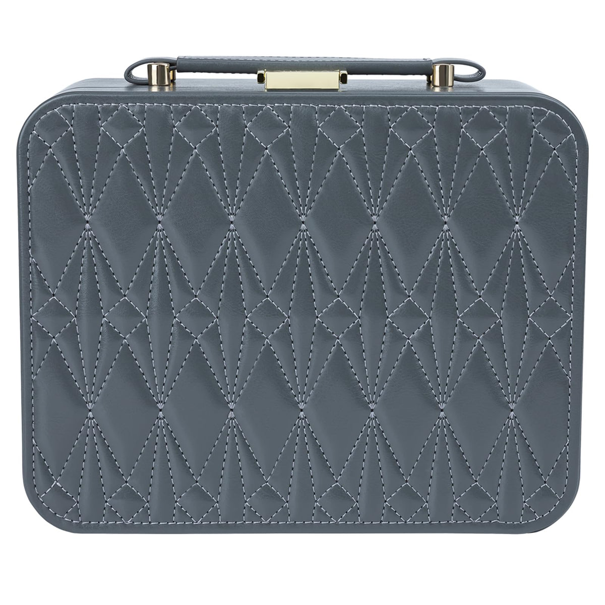V-LAFUYLIFE Travel Jewelry Case Large Jewelry Box Jewelry Travel Organizer Jewelry Case with Handle Removable Tray Best Gift for Women Girls (Grey)