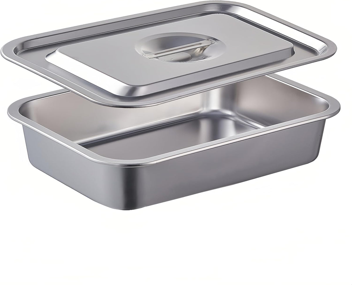 Skiennix 4-Inch Extra Deep Lasagna Pan - 11.6x15.6 Inch Nonstick Stainless Steel with Lid | 9.2QT Capacity
