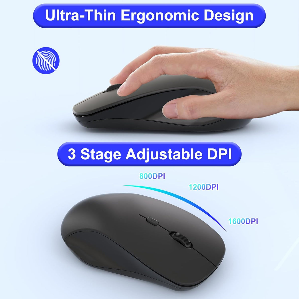 Arsandyn 22 Mouse-Black,2.4GHz 3 Accounting,Numpad Set Keys Wireless Number Pad and Numeric Keypad with Mouse