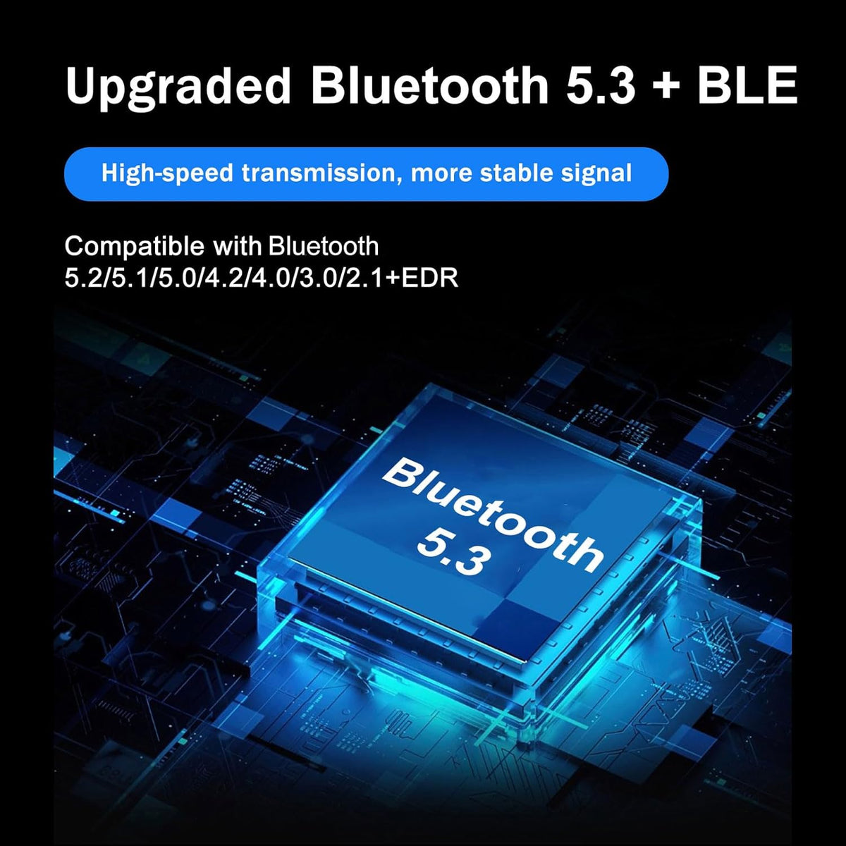 Techkey 5.3 11/10/8.1 Bluetooth Adapter for Desktop PC, Plug & Play USB Mini EDR Dongle Receiver & Transmitter