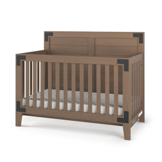 Child Craft Lucas Design 4-in-1 Convertible Baby Crib Nursery Furniture Set - Baby Bed, Toddler Bed and Full Size Bed, 3 Adjustable Mattress Positions, Real Wood, Baby Safe Finish (Dusty Heather)