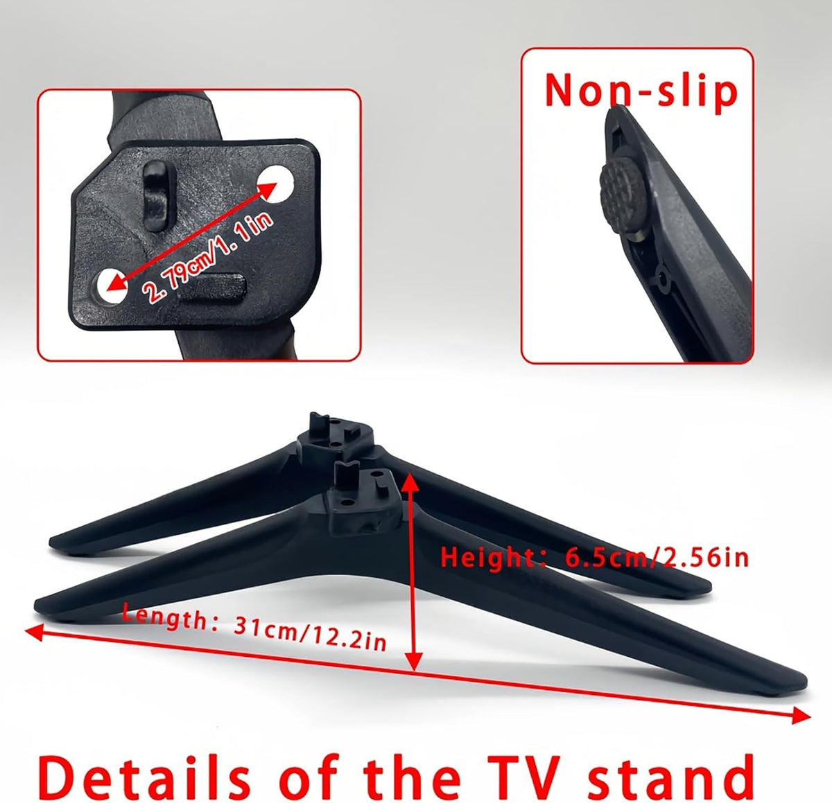 Dranvosk 65.62 85.3 Inch 2PCS Universal TV Stand Legs for to TVs Replacement TV Feet with Screws Easy Install Plastic