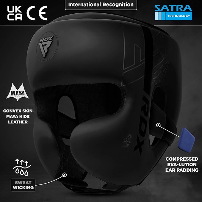 RDX Boxing Headgear, MMA Training, Adjustable Padded Kara,Muay Thai Headgear, Kickboxing, Sparring, Martial Arts, Karate, Taekwondo Helmet