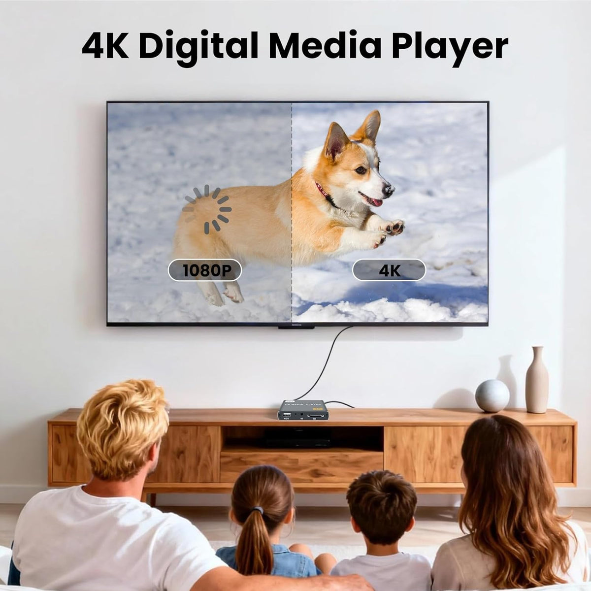 fnetic 4K H.265/HEVC, MP4, Ultra HD Digital Media Player for USB Drives/SD Cards, Digital Signage, Auto Play