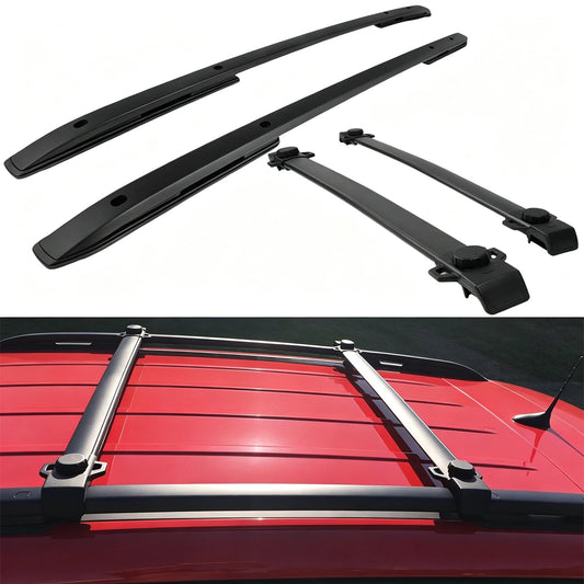 ROSY PIXEL 4Pcs Roof Rack Side Rails + Cross Bars for 2016-2023 Jeep Renegade Rooftop Luggage Rack Black