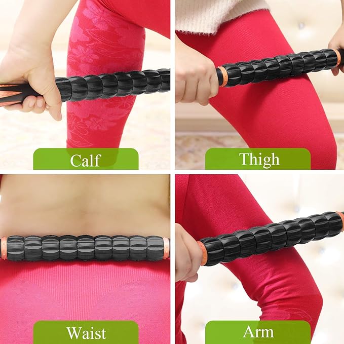 Muscle Roller Stick for Athletes - Massage Roller to Reduce Muscle Soreness, Cramping & Tightness in Legs, Arms, Back & Calves-Body-Building Apparatus