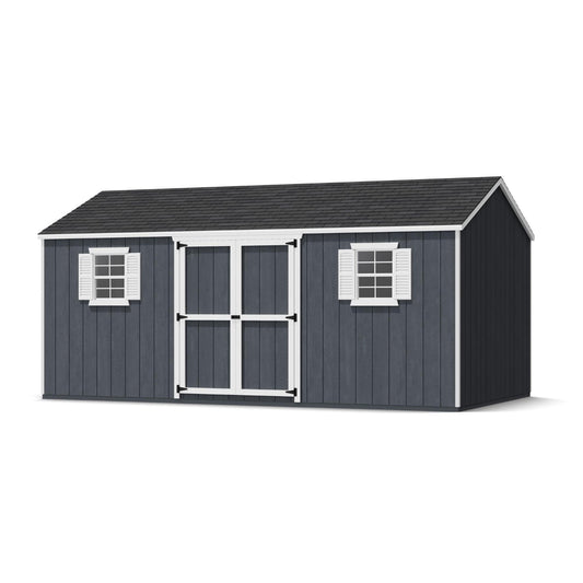Little Cottage Co. 10x18 Value Workshop Shed with Operable Windows, Outdoor Wood Storage Do-It-Yourself Precut Kit