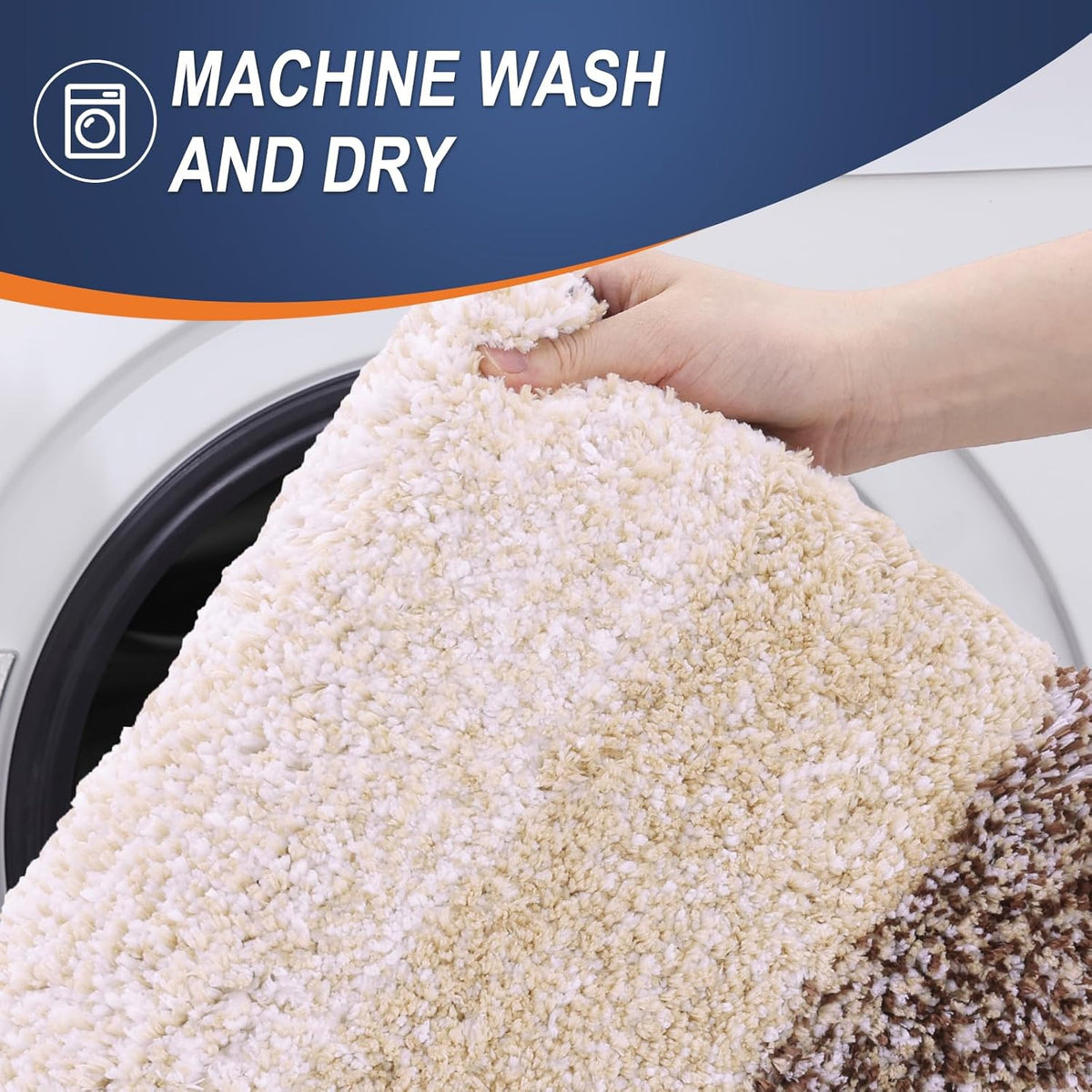 OLANLY Large Bathroom Rugs - Extra Soft Microfiber Mat, Quick Dry & Machine Washable | 45x27, Brown