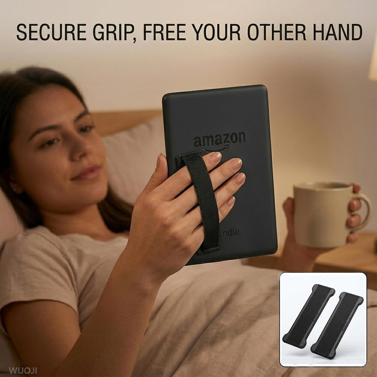 WUOJI -2PC Hand Holder Strap for ipad, Tablet Hand Holder Strap, Universal Handle Grip for iPad Kindle, Mini Tablets