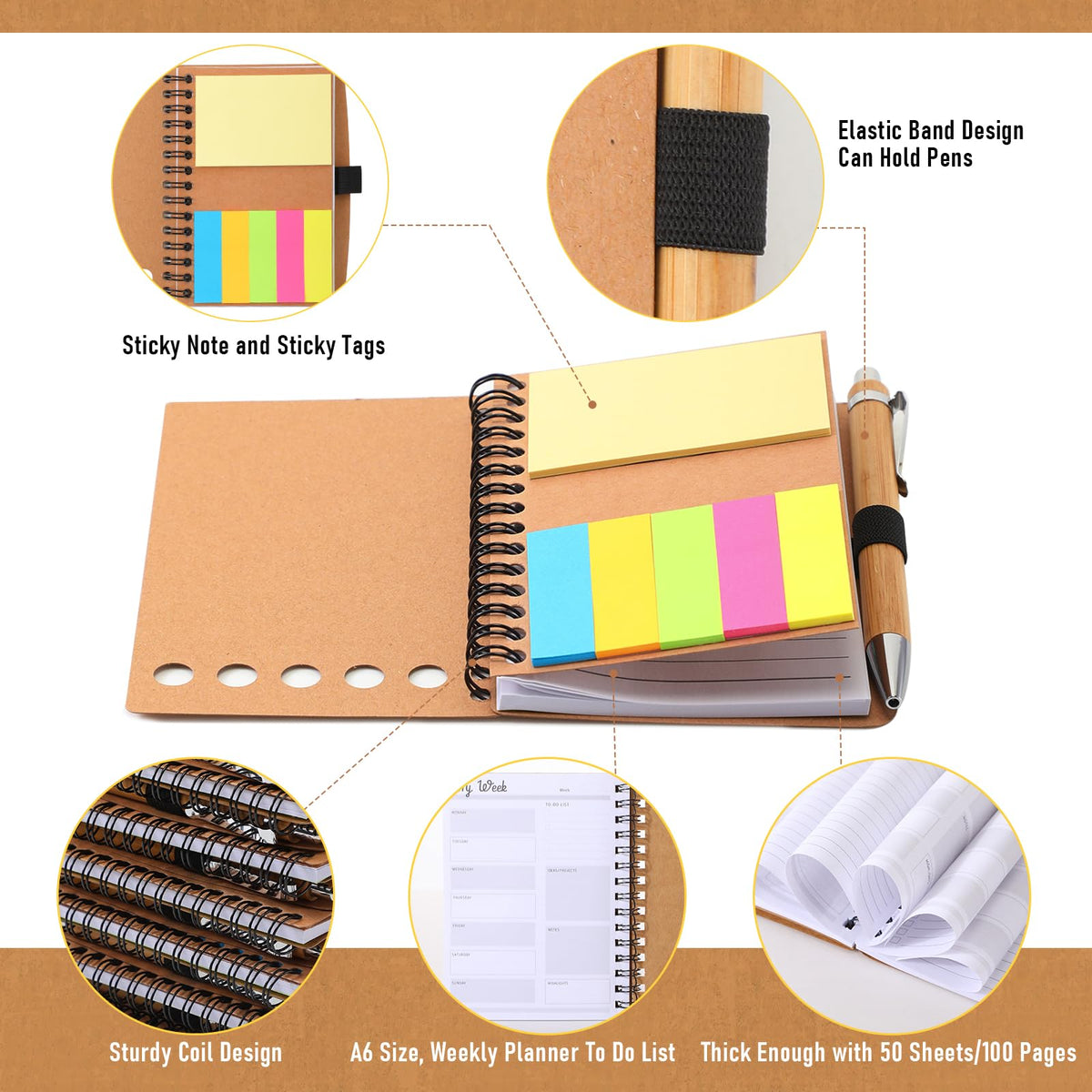 Moinchore 20 Sets Teacher Appreciation Gifts Thank You Gifts Inspirational Spiral Notebooks with Sticky Notepad and Bamboo Pen Nurse Week Gift for Team Nurse Coworker Graduation (May You Be Proud)