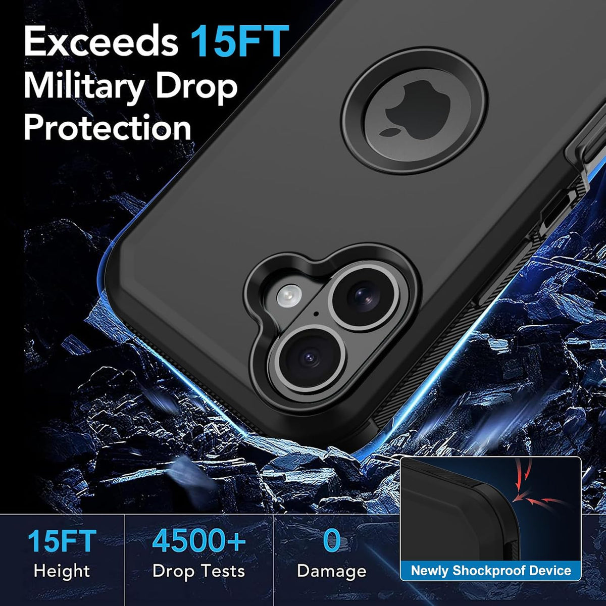 Aimoll-88 16 2 3 16 for iPhone Case, with Screen Protector Heavy Duty Drop Protection, Full Body Layer Rugged