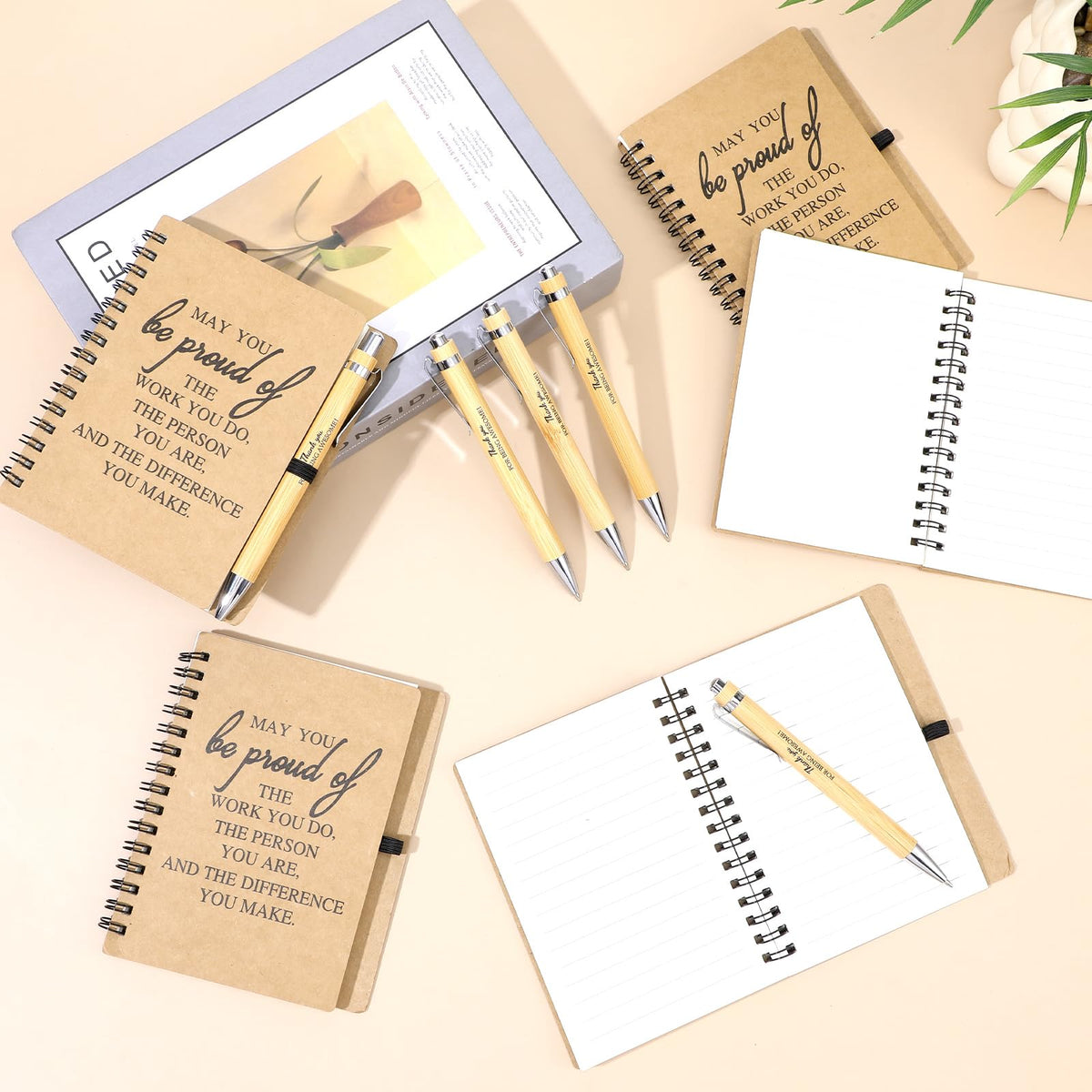 Kegeeei 32 Pcs Employee Appreciation Gifts Bulk - 16 Sets of Inspirational Spiral Notebooks with Motivational Pens, Thank You Gifts for Coworkers, Office Staff, Nurses, Team & Volunteers