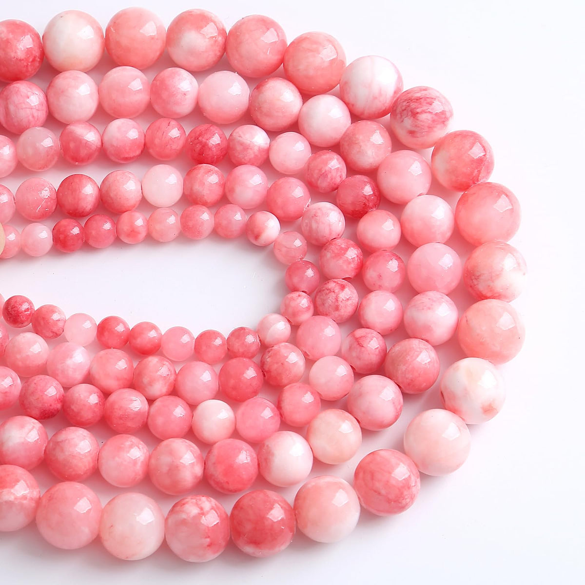 8MM 46PCS Pink Persian Jade Spacer Loose Beads for Jewelry Making DIY Bracelet Necklace