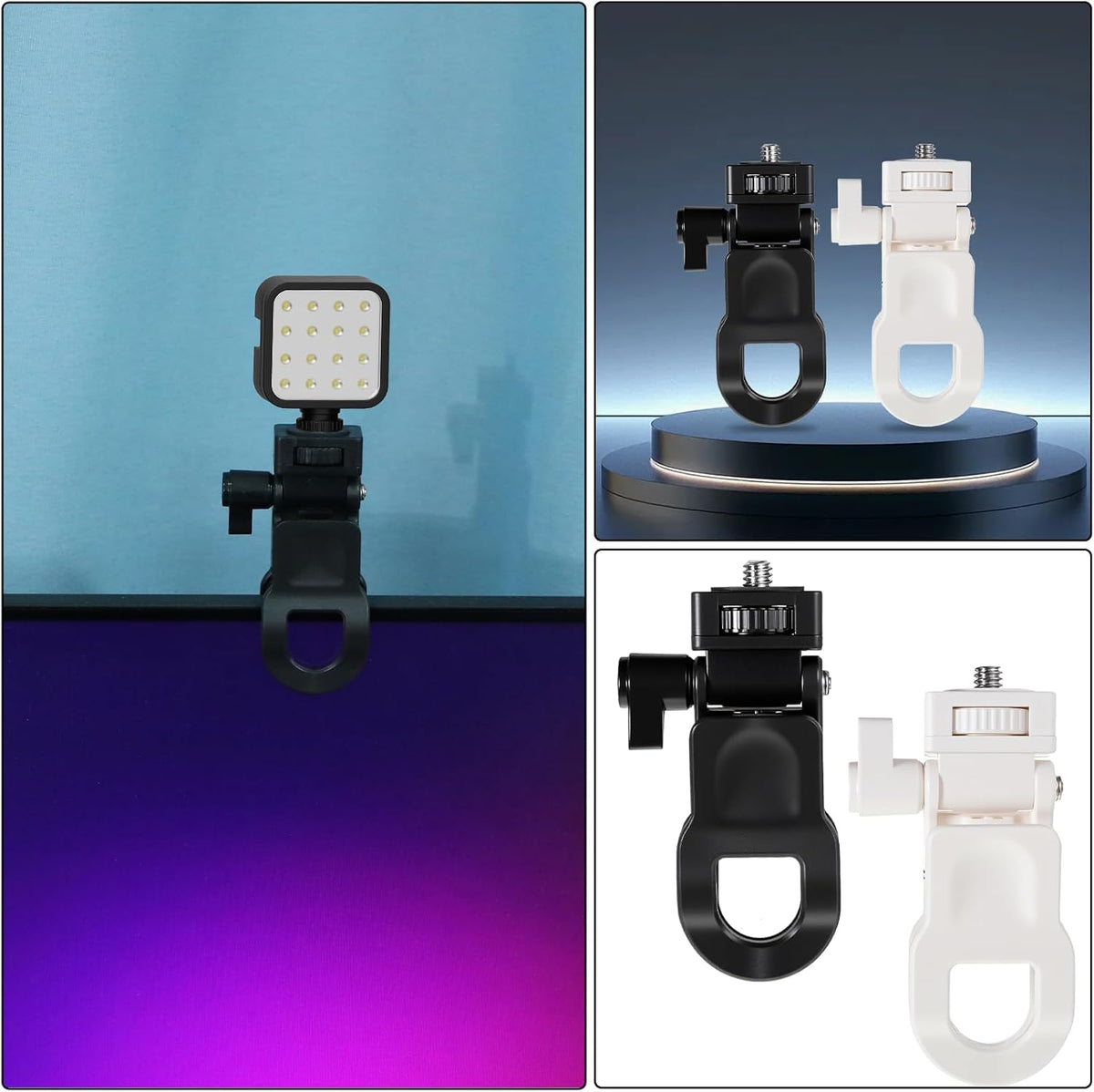 Fibraze 2 Pack 1/4 Webcam Monitor Mount Monitor Camera Mount with Screw Ring Camera Clip Webcam Stand Mounts for Tripod