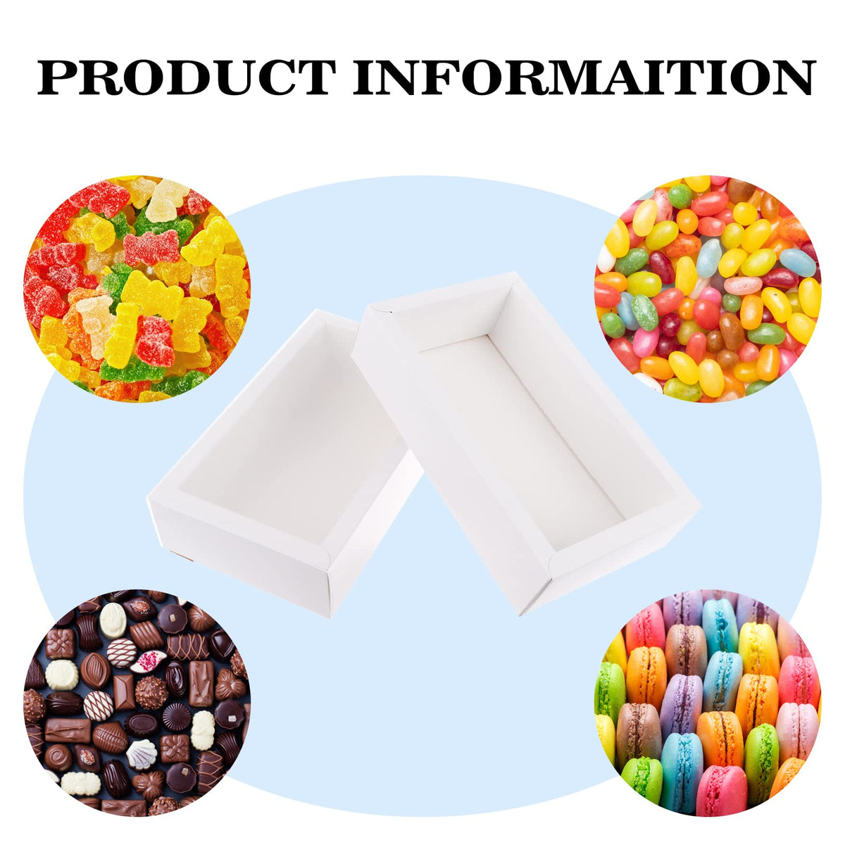 26 PCS Rectangle Drawer Kraft Boxes Small Cardboard Present Packaging Boxes for Party Favor Treats, Candy and Jewelry Crafts, 6.5 x 3.7 x 1.6 inch (Clear,White)