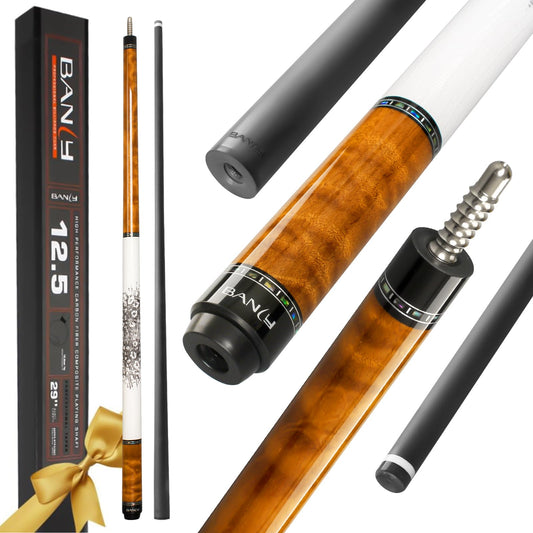 Banly Carbon Fiber Pool Cue - 12.5mm Time Crystal Tip, 58" Low Deflection Pool Sticks for Adults Professional Billiard Cue Sticks with Dalbergia Odorifera Butt